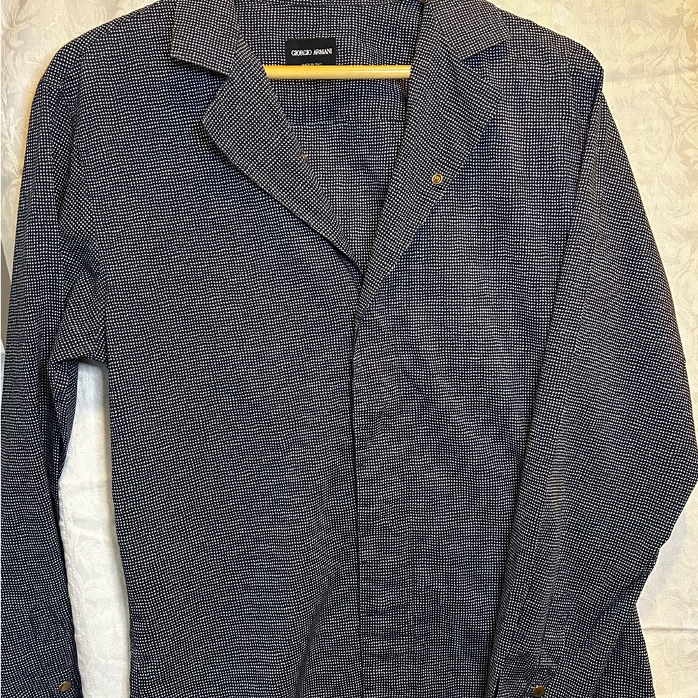 Giorgio Armani Slim Fit Medium checked long sleeve shirt.